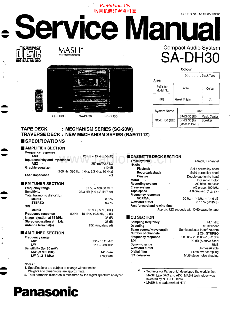 Technics-SADH30-cs-sm 维修电路原理图.pdf_第1页