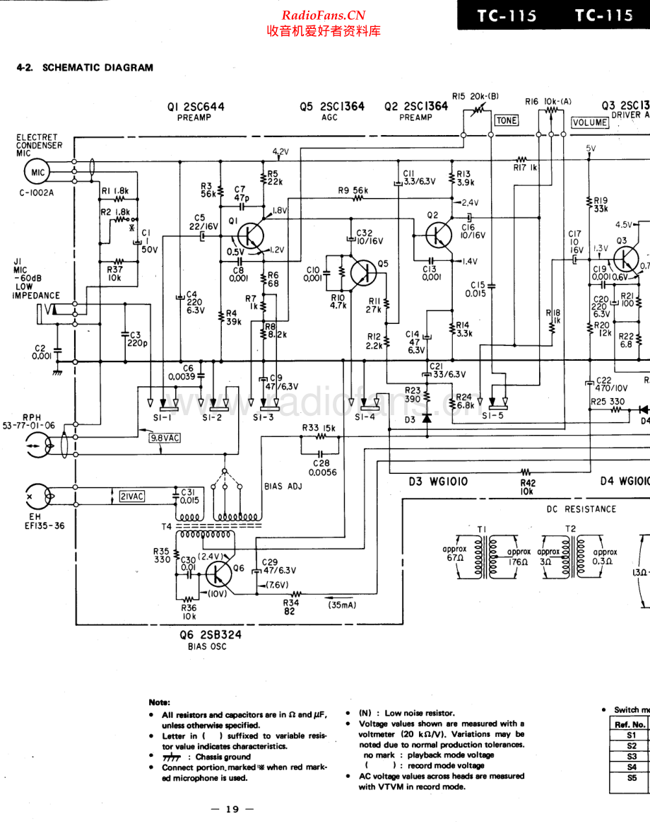 Sony-TC115-tape-sch 维修电路原理图.pdf_第1页