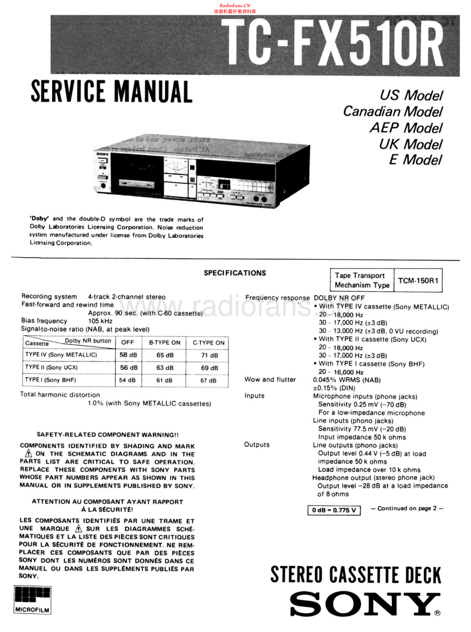 Sony-TCFX510R-tape-sm 维修电路原理图.pdf_第1页