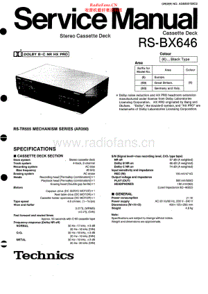 Technics-RSBX646-tape-sm 维修电路原理图.pdf