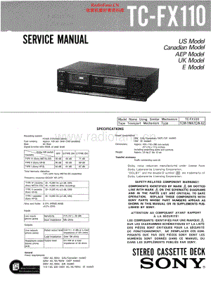 Sony-TCFX110-tape-sm 维修电路原理图.pdf