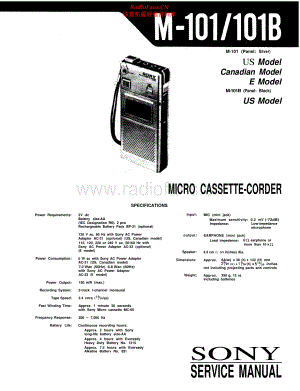 Sony-M101-tape-sm 维修电路原理图.pdf