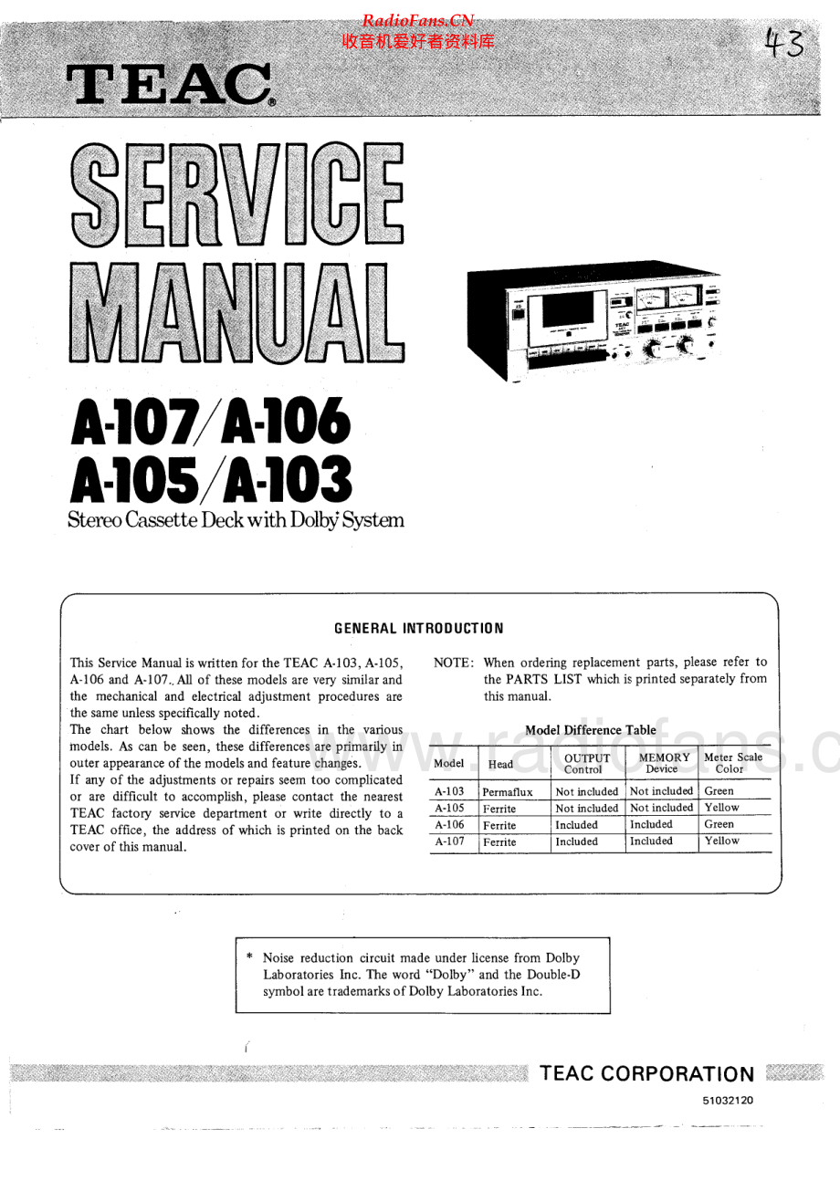 Teac-A107-tape-sm 维修电路原理图.pdf_第1页