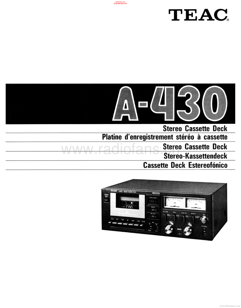 Teac-A430-tape-sch 维修电路原理图.pdf_第1页