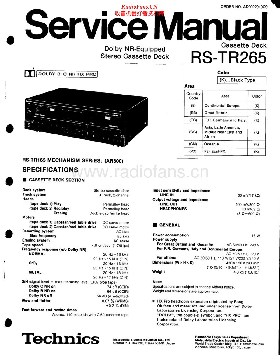 Technics-RSTR265-tape-sm 维修电路原理图.pdf_第1页