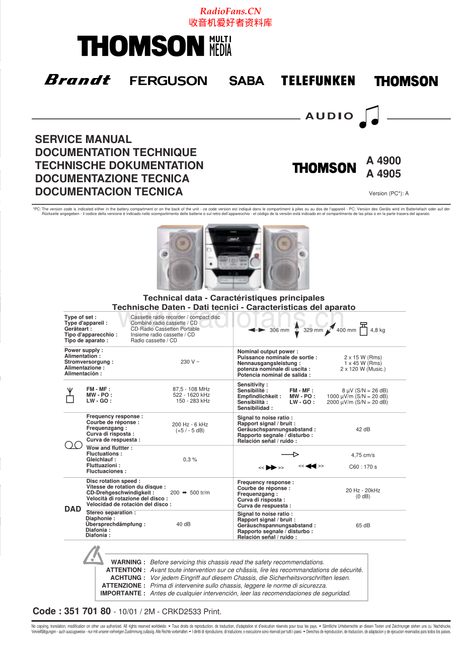 Thomson-A4900-cs-sm 维修电路原理图.pdf_第1页