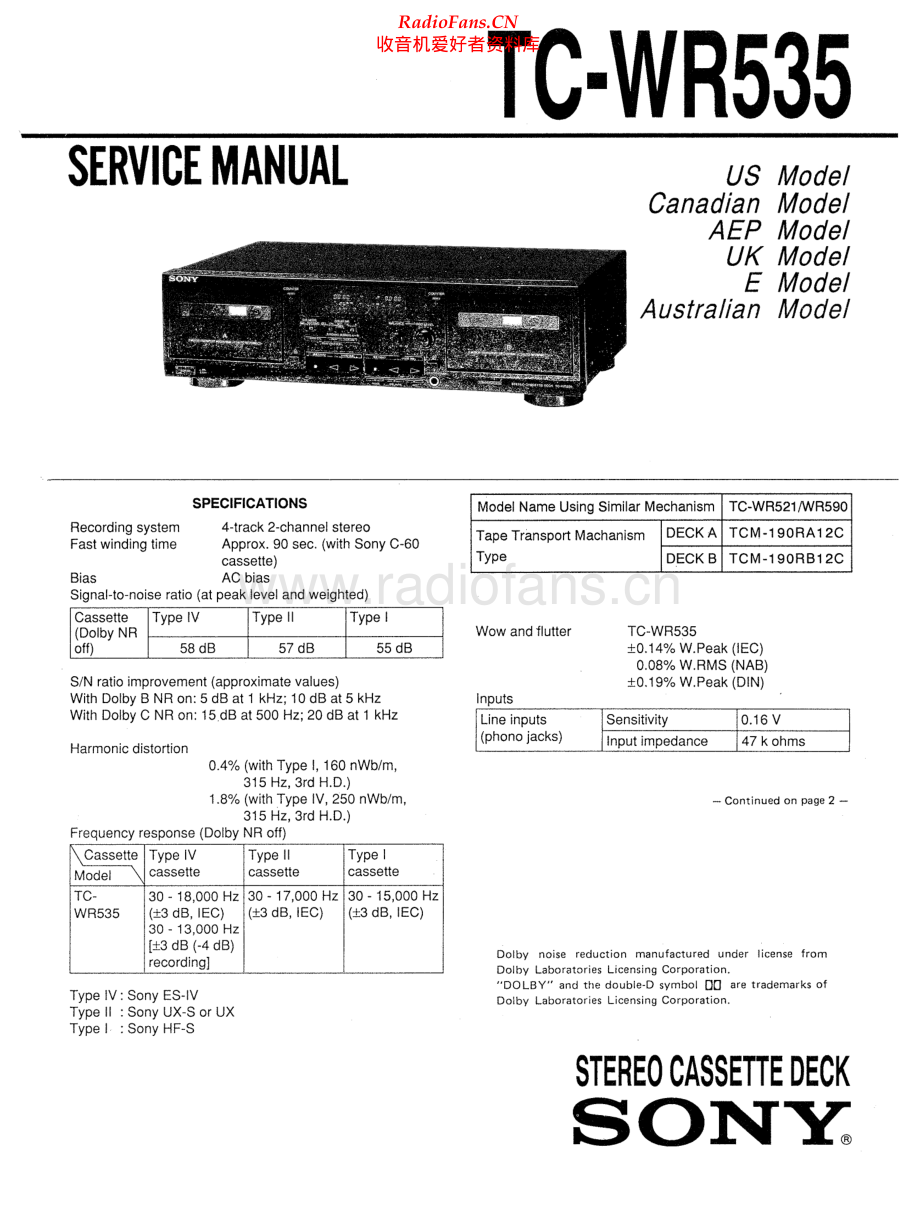 Sony-TCWR535-tape-sm 维修电路原理图.pdf_第1页