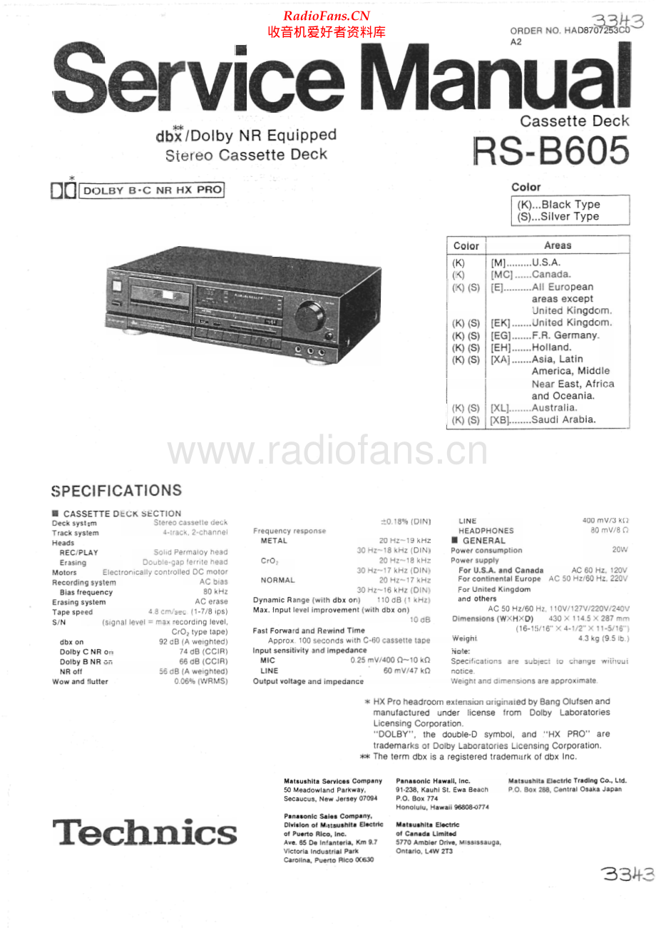 Technics-RSB605-tape-sm 维修电路原理图.pdf_第1页