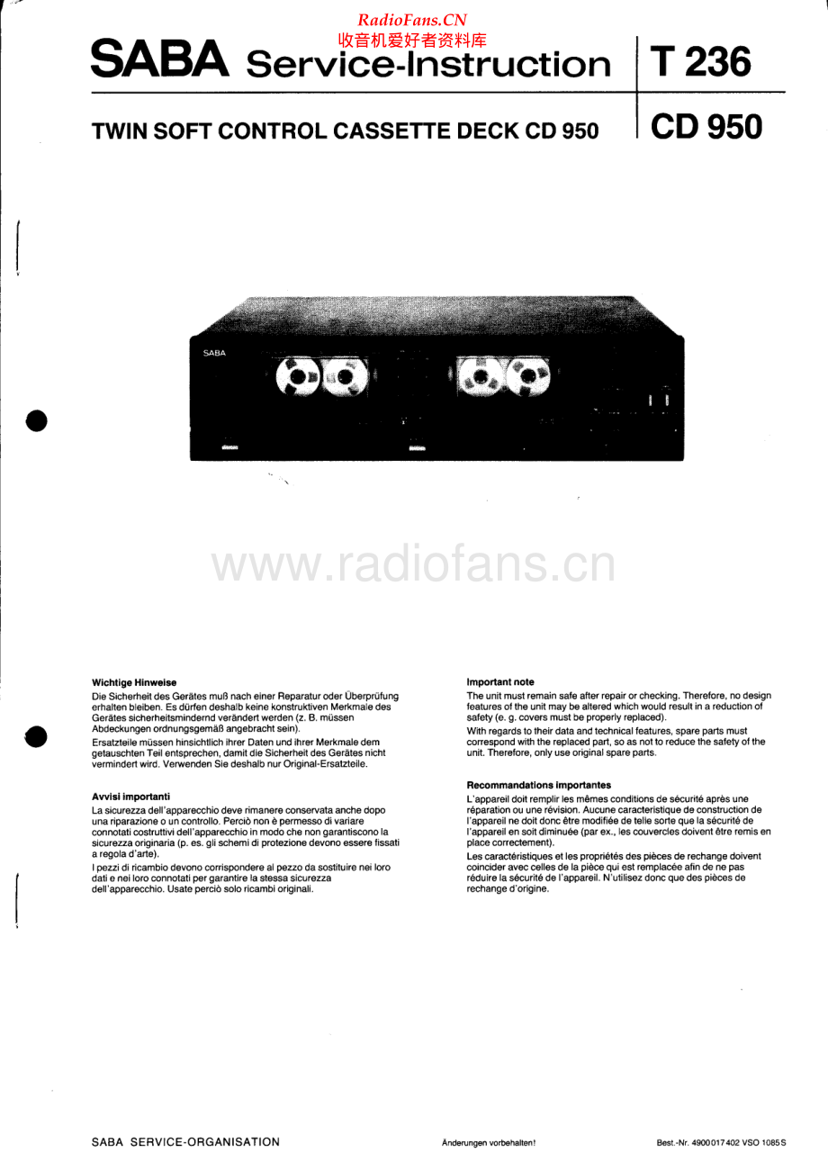 Saba-T236-tape-sm 维修电路原理图.pdf_第1页