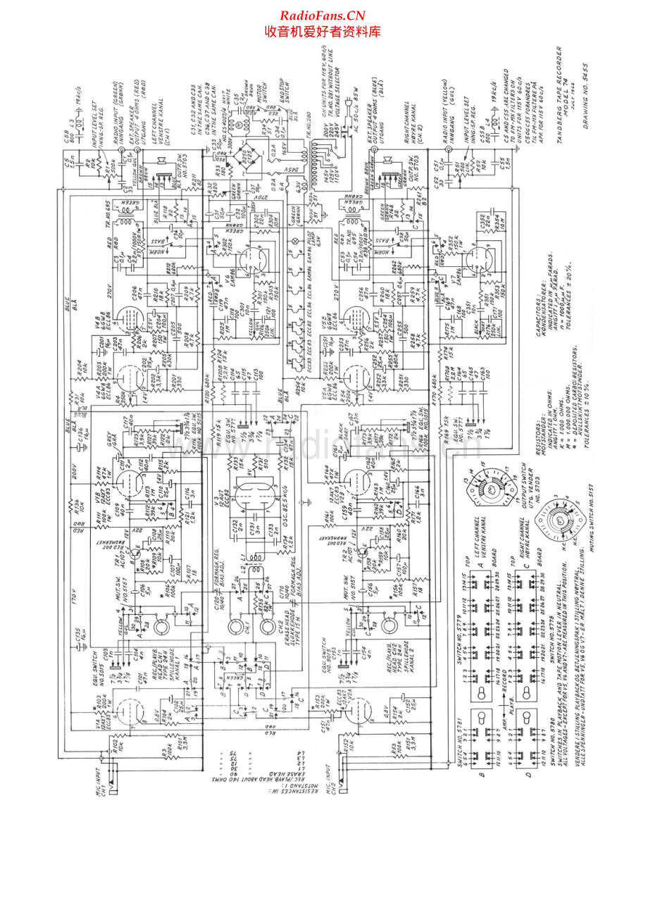 Tandberg-74B-tape-sch 维修电路原理图.pdf_第1页