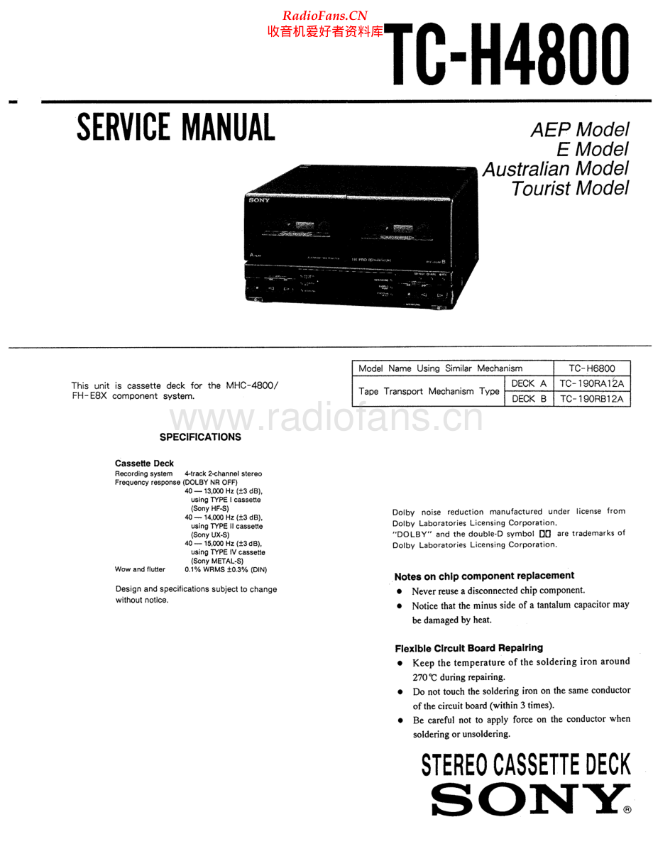 Sony-TCH4800-tape-sm 维修电路原理图.pdf_第1页