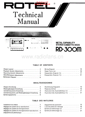 Rotel-RD300M-tape-sm 维修电路原理图.pdf