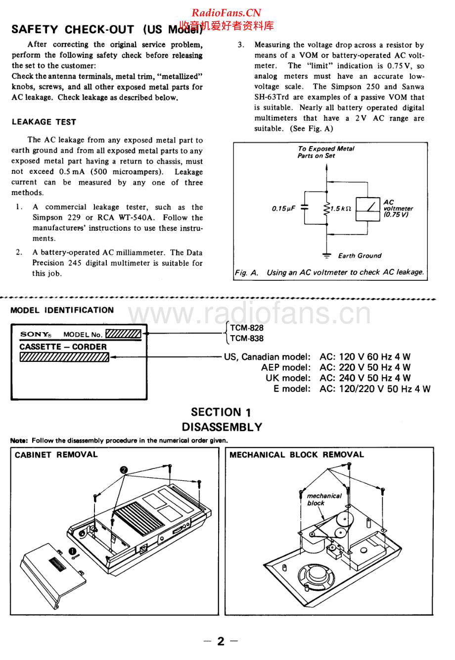 Sony-TCM828-tape-sm 维修电路原理图.pdf_第2页