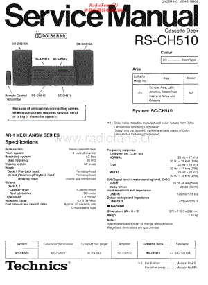 Technics-RSCH510-tape-sm 维修电路原理图.pdf