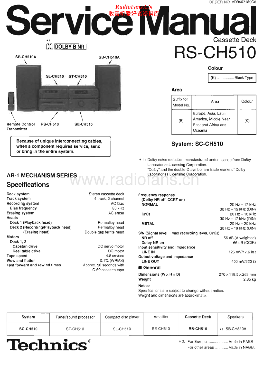 Technics-RSCH510-tape-sm 维修电路原理图.pdf_第1页