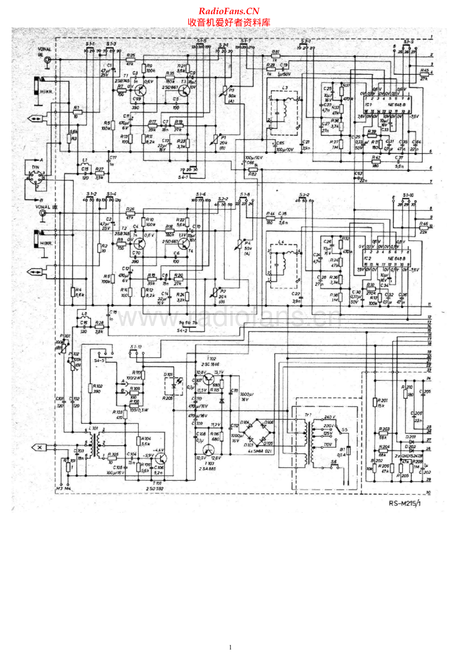 Technics-RSM215-tape-sch 维修电路原理图.pdf_第1页