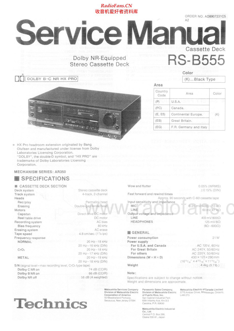 Technics-RSB555-tape-sm 维修电路原理图.pdf_第1页