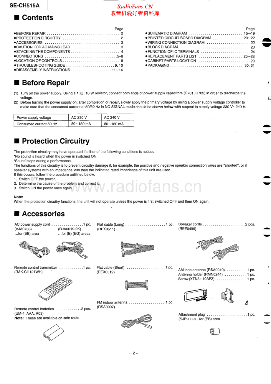 Technics-SECH515A-cs-sm 维修电路原理图.pdf_第2页