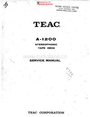 Teac-A1200-tape-sm 维修电路原理图.pdf