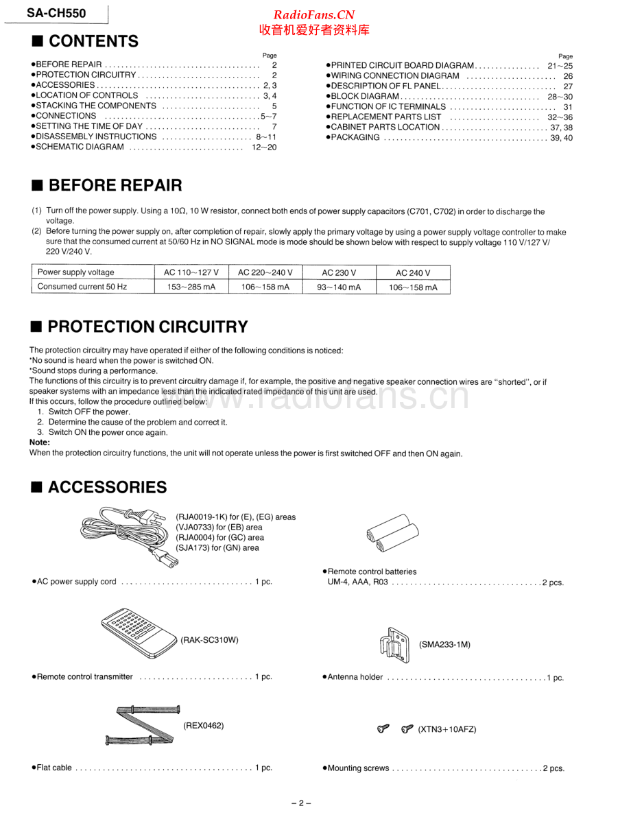 Technics-SACH550-cs-sm 维修电路原理图.pdf_第2页