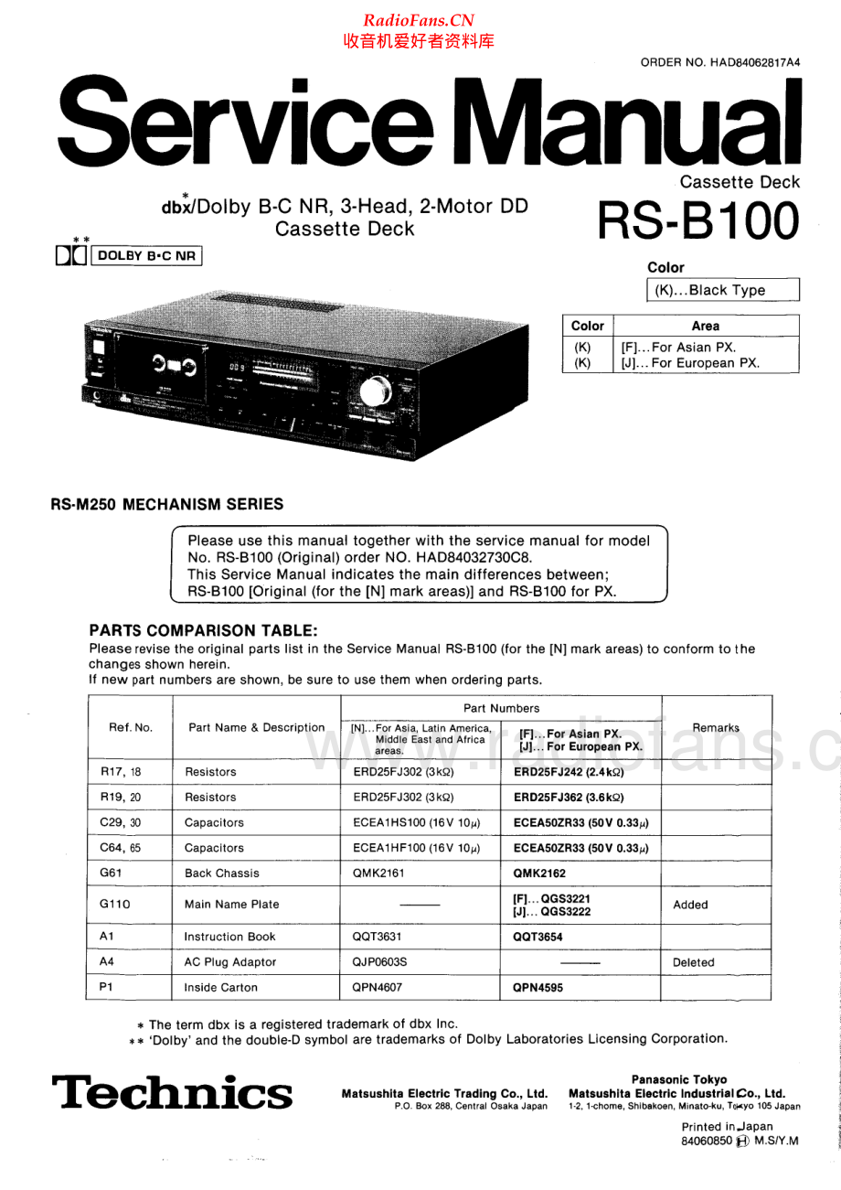 Technics-RSB100-tape-sm 维修电路原理图.pdf_第1页