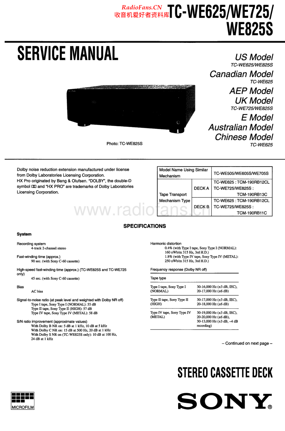 Sony-TCWE625-tape-sm 维修电路原理图.pdf_第1页