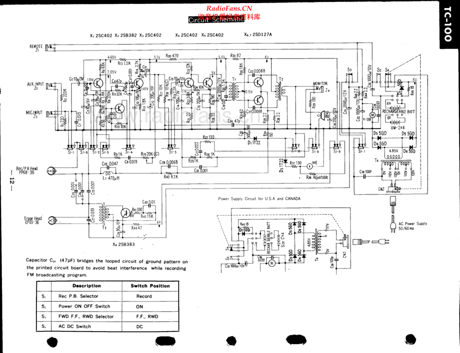 Sony-TC100-tape-sch 维修电路原理图.pdf_第1页