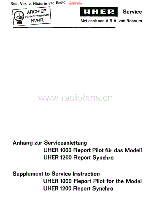 Uher-1200ReportSynchro-tape-sm2 维修电路原理图.pdf