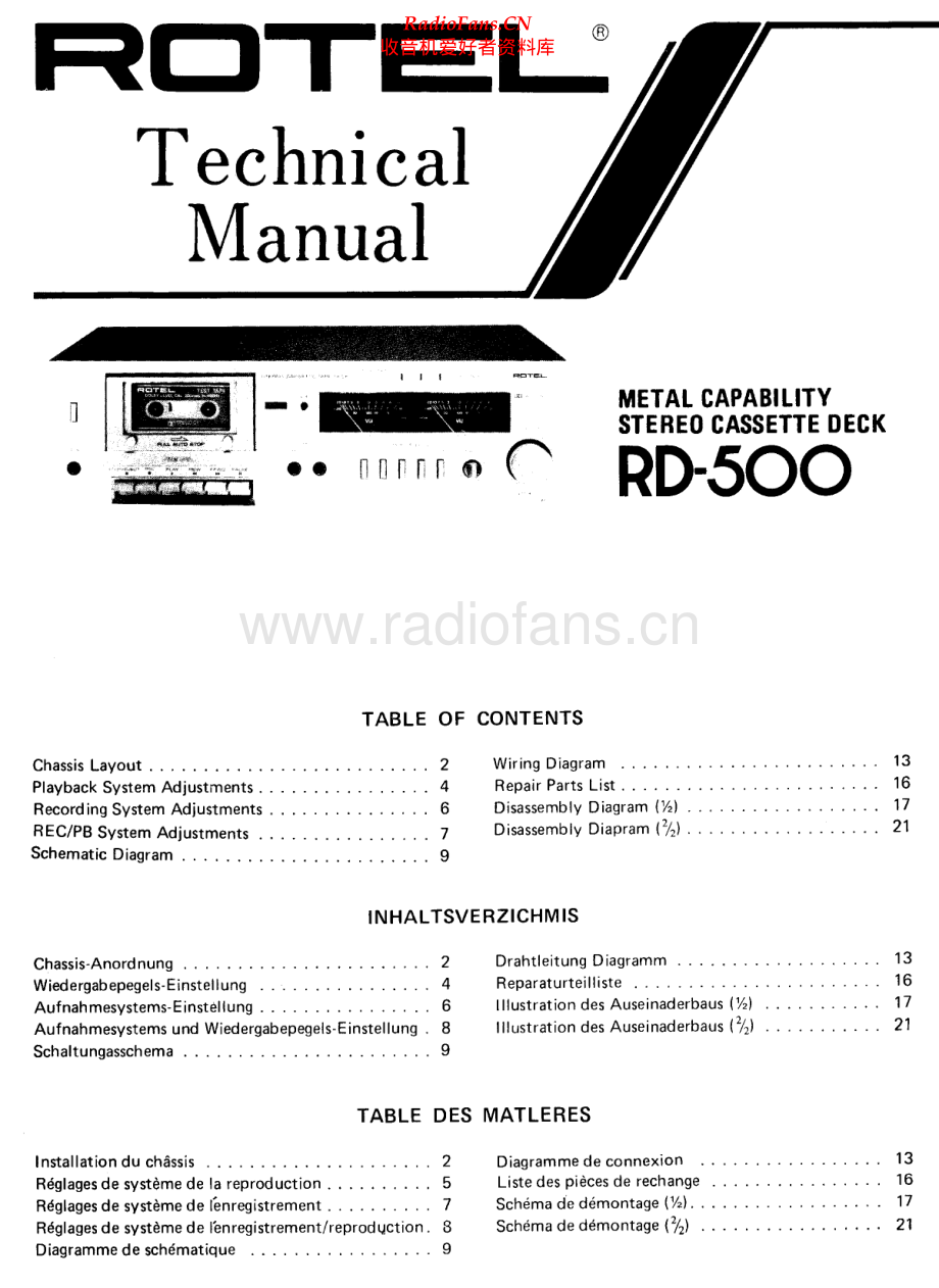 Rotel-RD500-tape-sm 维修电路原理图.pdf_第1页