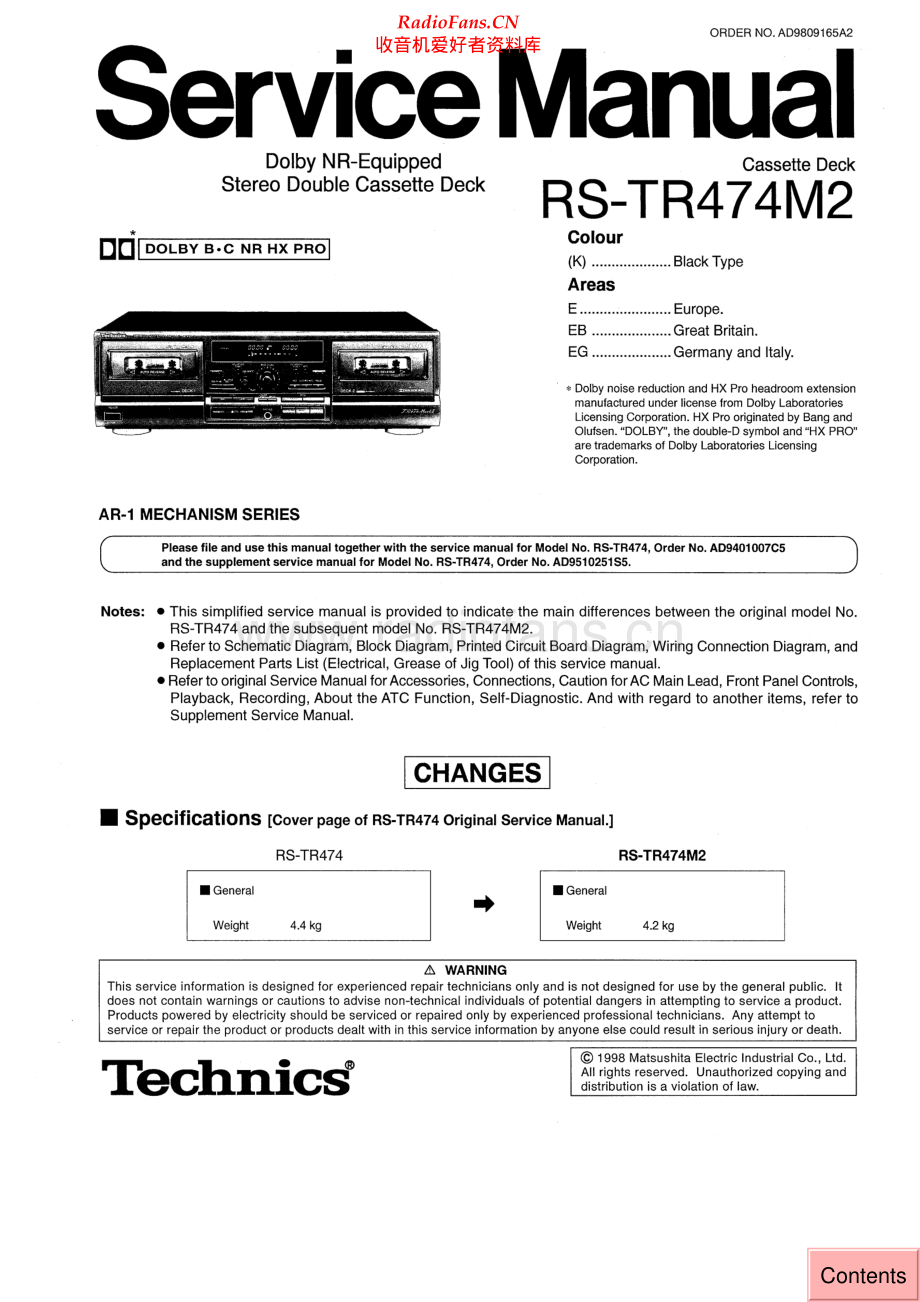 Technics-RSTR474M2-tape-sm 维修电路原理图.pdf_第1页