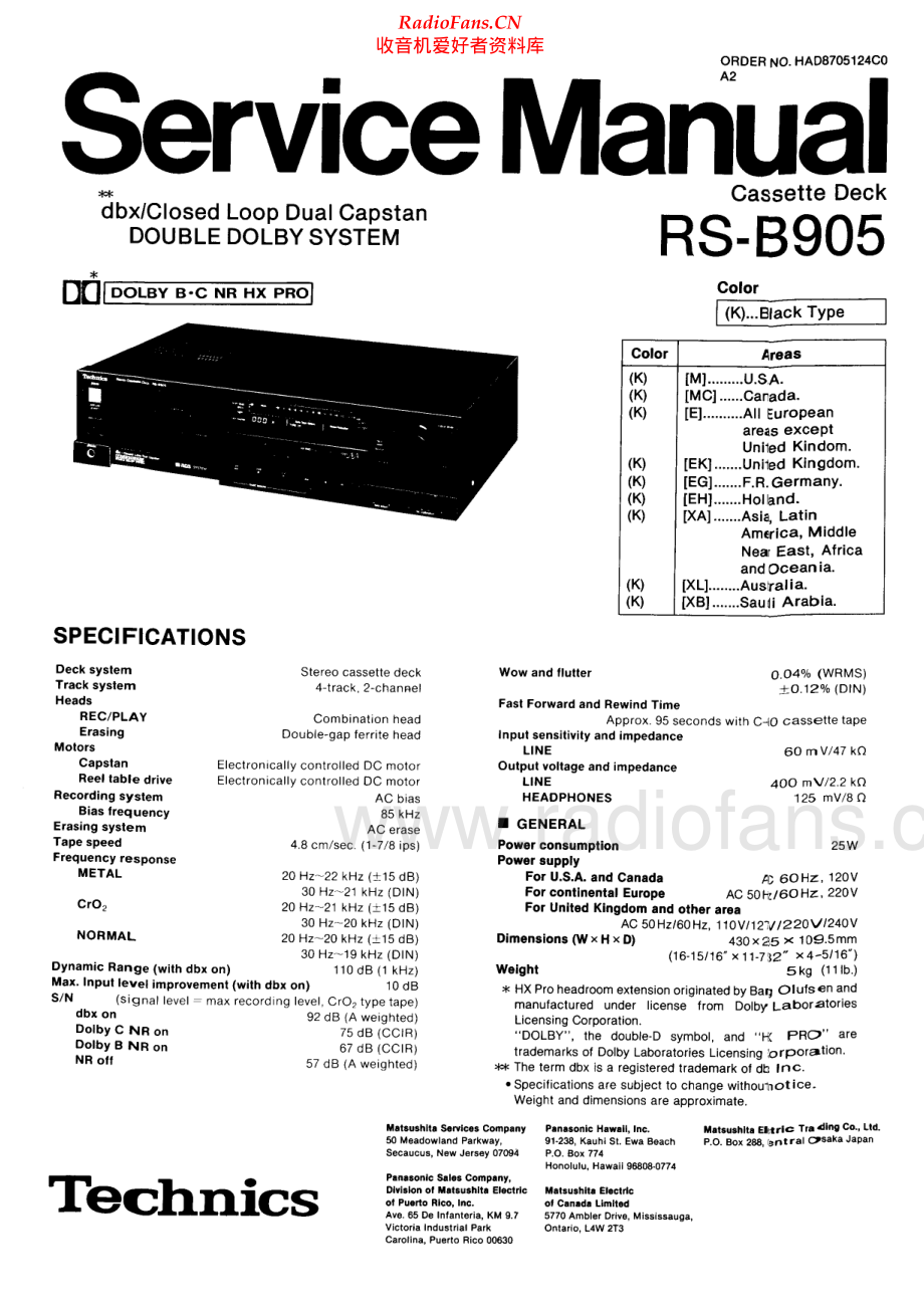 Technics-RSB905-tape-sm 维修电路原理图.pdf_第1页