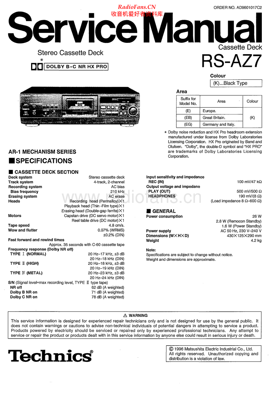 Technics-RSAZ7-tape-sm 维修电路原理图.pdf_第1页