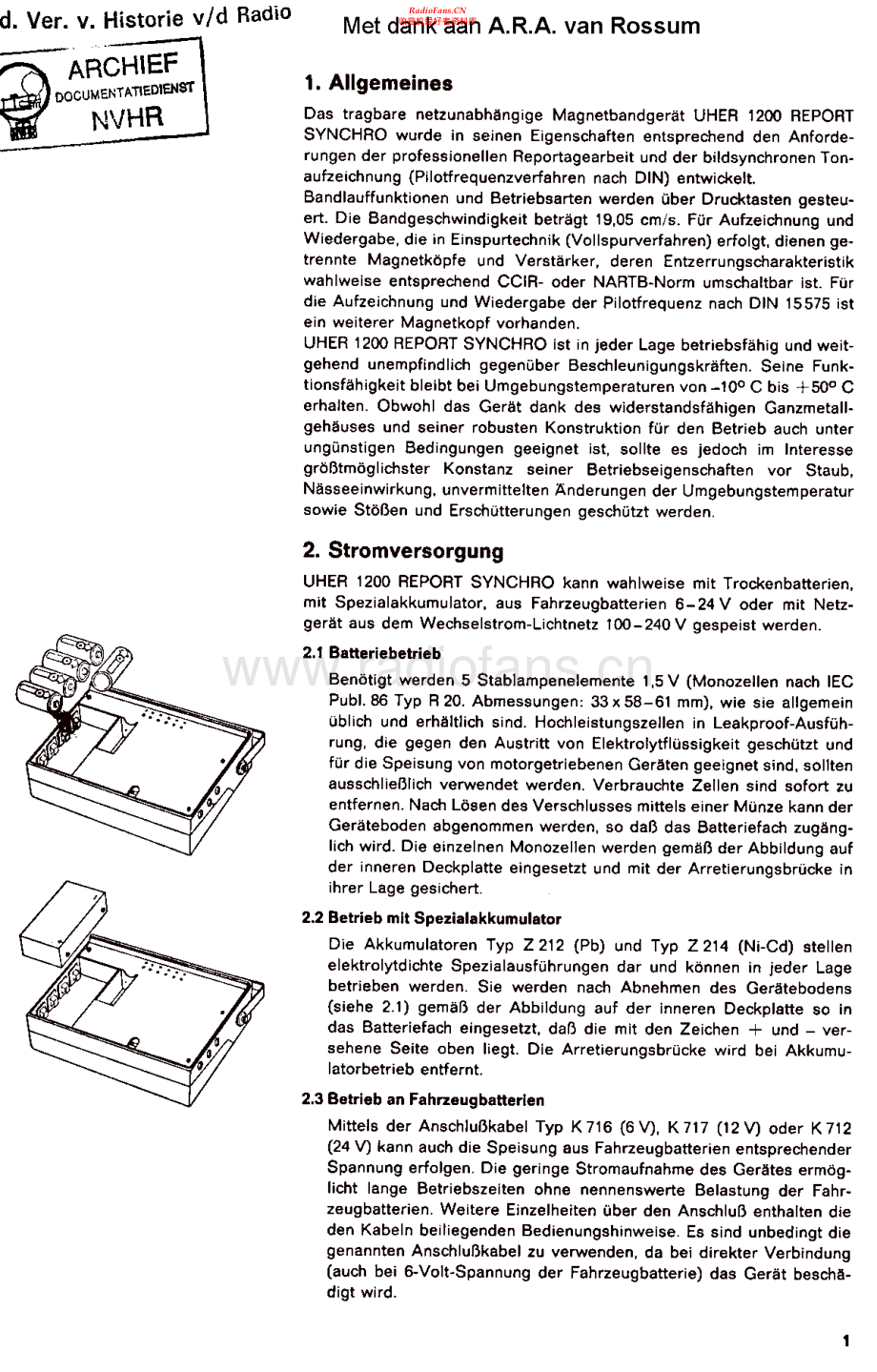 Uher-1200ReportSynchro-tape-sm1 维修电路原理图.pdf_第1页