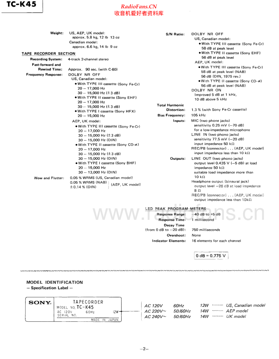 Sony-TCK45-tape-sm 维修电路原理图.pdf_第2页