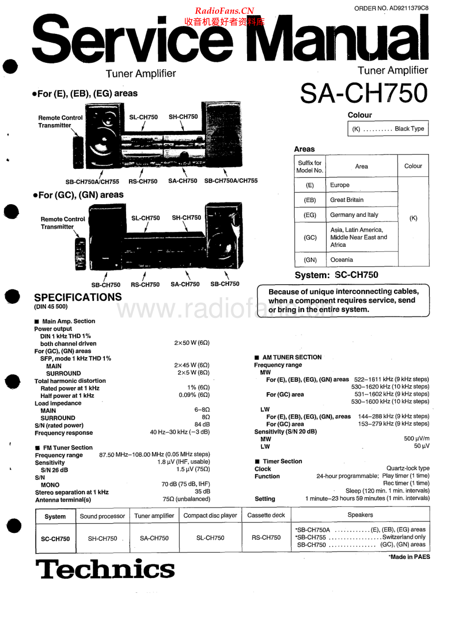 Technics-SACH750-cs-sm 维修电路原理图.pdf_第1页