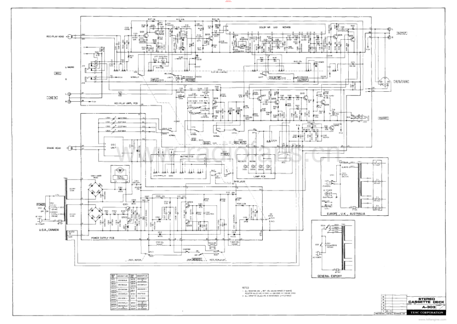 Teac-A303-tape-sch 维修电路原理图.pdf_第1页