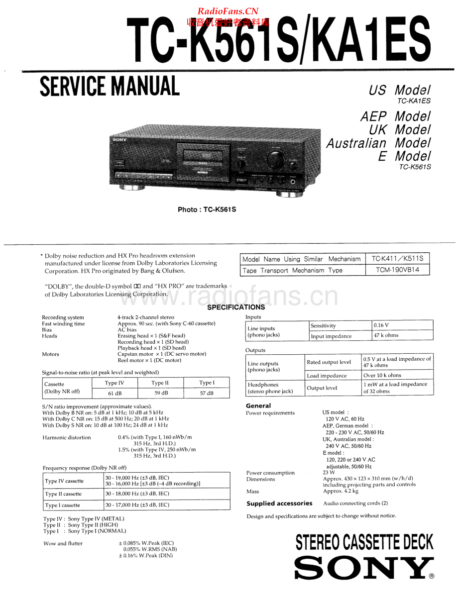 Sony-TCKA1ES-tape-sm 维修电路原理图.pdf_第1页