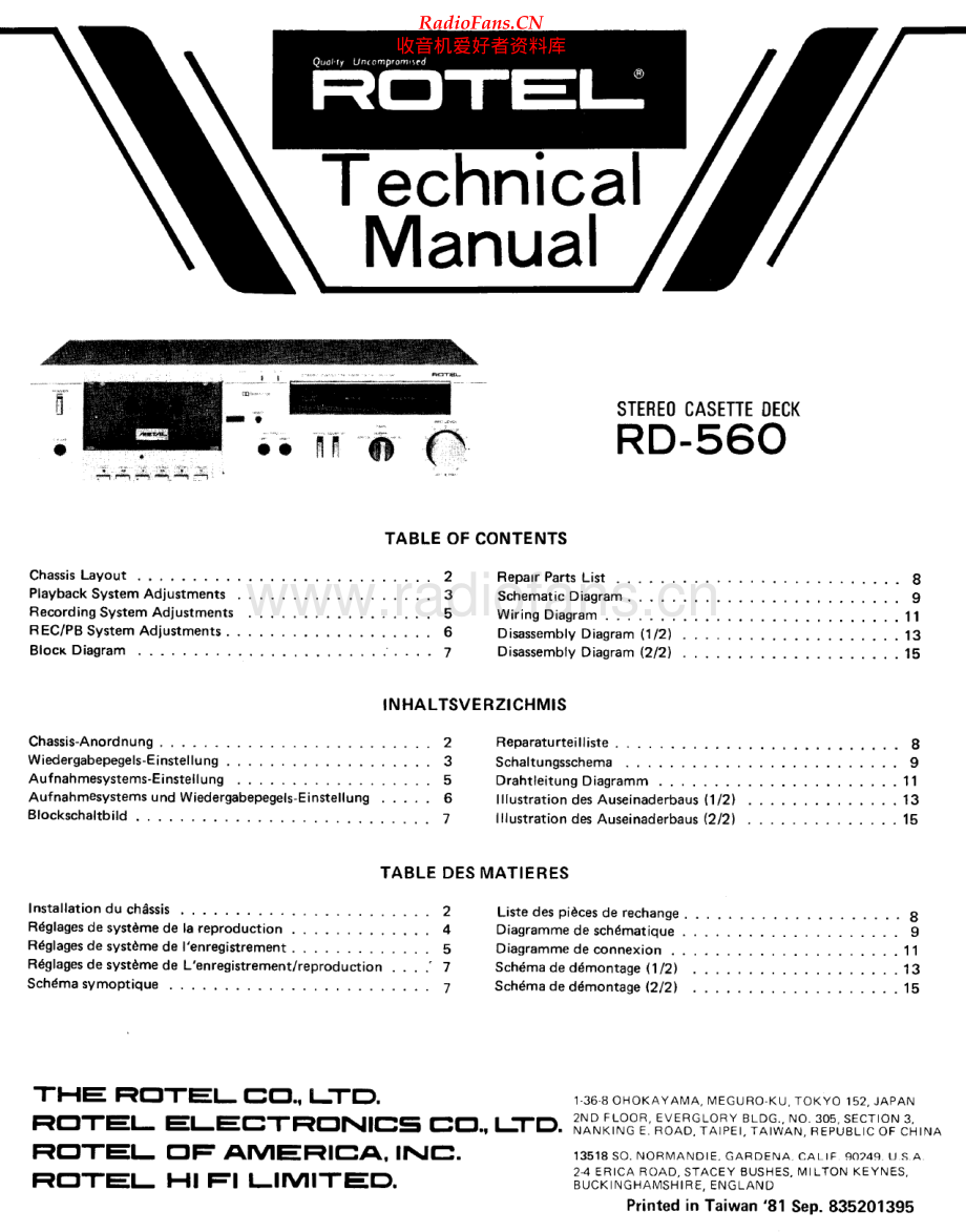 Rotel-RD560-tape-sm 维修电路原理图.pdf_第1页