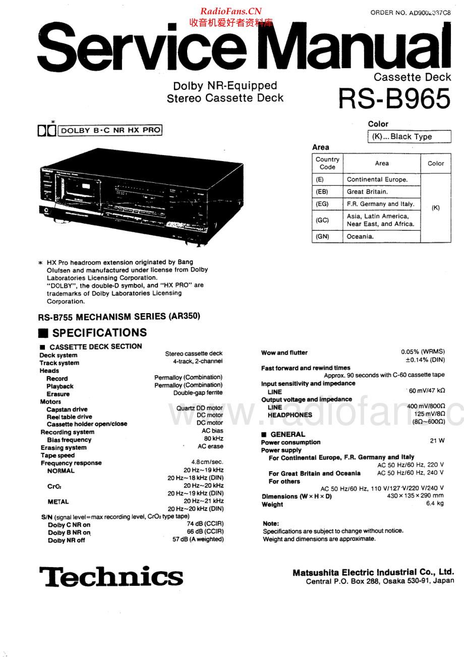 Technics-RSB965-tape-sm 维修电路原理图.pdf_第1页