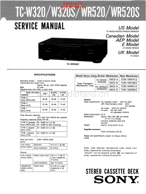 Sony-TCW320-tape-sm 维修电路原理图.pdf