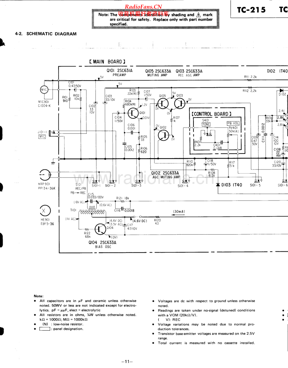 Sony-TC215-tape-sch 维修电路原理图.pdf_第1页