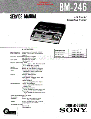 Sony-BM246-tape-sm 维修电路原理图.pdf