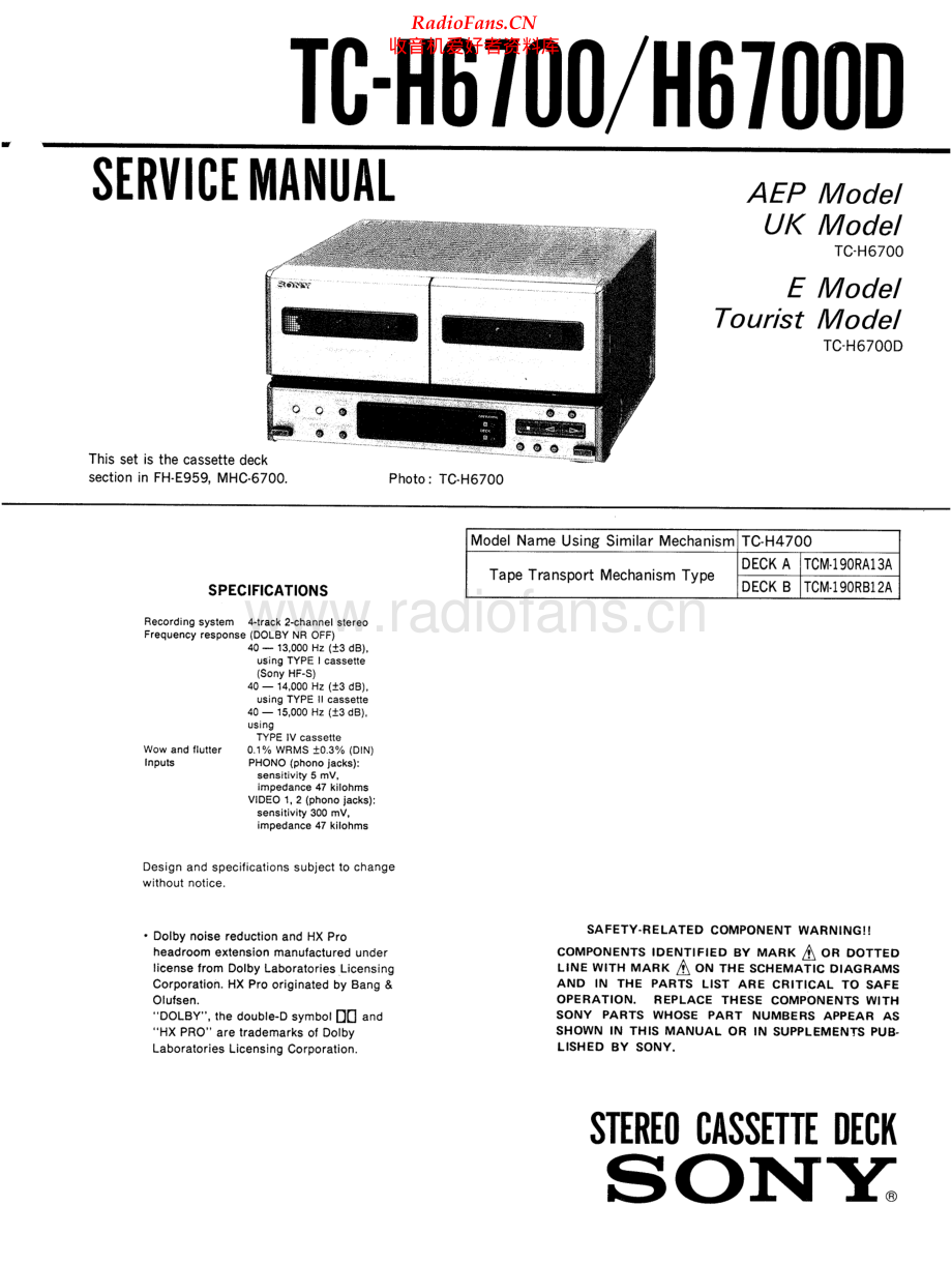 Sony-TCH6700-tape-sm 维修电路原理图.pdf_第1页