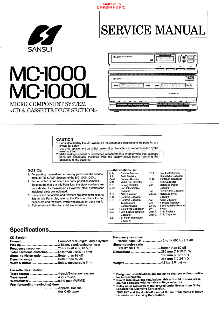 Sansui-MC1000L-cs-sm 维修电路原理图.pdf_第1页