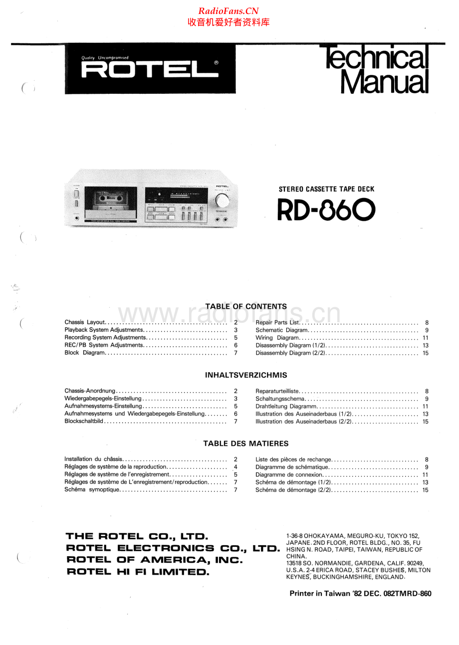 Rotel-RD860-tape-sm 维修电路原理图.pdf_第1页