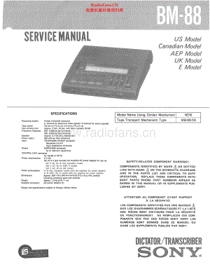 Sony-BM88-tape-sm 维修电路原理图.pdf