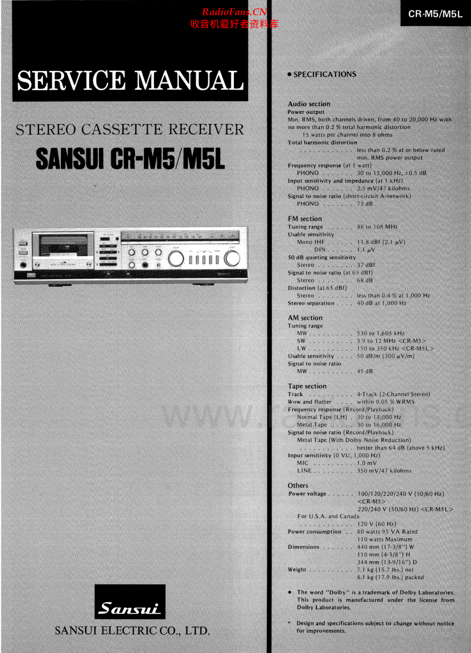 Sansui-CRM5-tape-sm 维修电路原理图.pdf_第1页