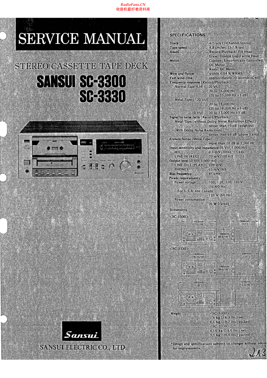 Sansui-SC3300-tape-sm 维修电路原理图.pdf_第1页