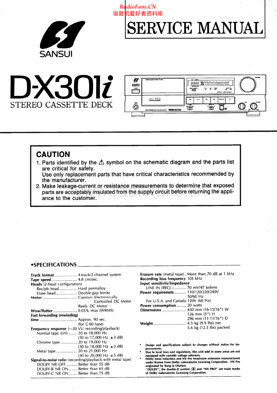 Sansui-DX301i-tape-sm 维修电路原理图.pdf_第1页