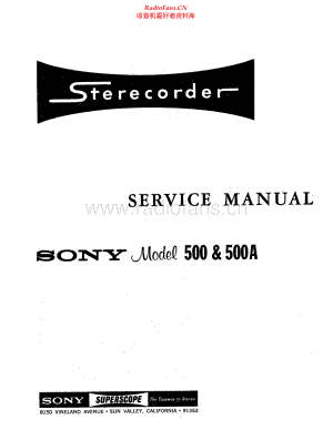 Sony-Sterecorder500-tape-sm 维修电路原理图.pdf